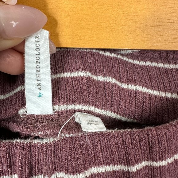 Good + Pure  Anthropologie  Long Sleeve Pajama Lounge Set  Stripe Purple  Medium - Picture 7 of 7